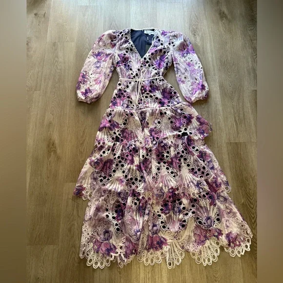 Elliatt | Dresses | Elliatt Kaitlyn Purple Lace Scalloped Midi Maxi Spring  Dress Size Small New | Poshmark